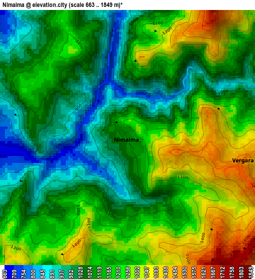 Nimaima elevation map