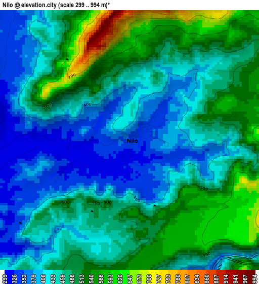 Nilo elevation map