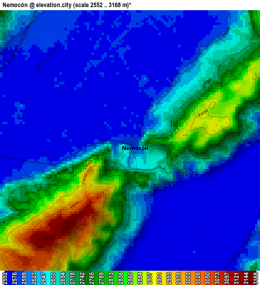 Nemocón elevation map