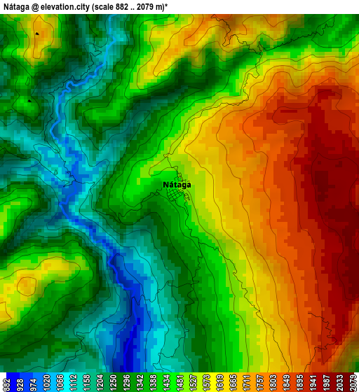 Nátaga elevation map