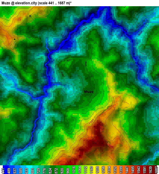 Muzo elevation map