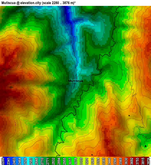 Mutiscua elevation map