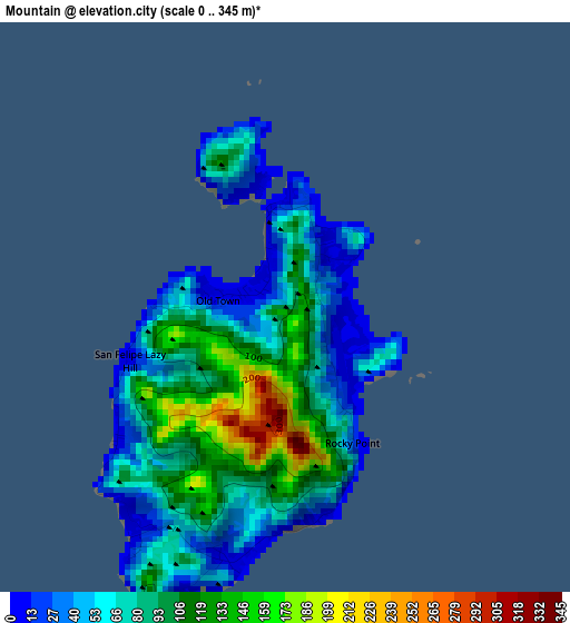 Mountain elevation map