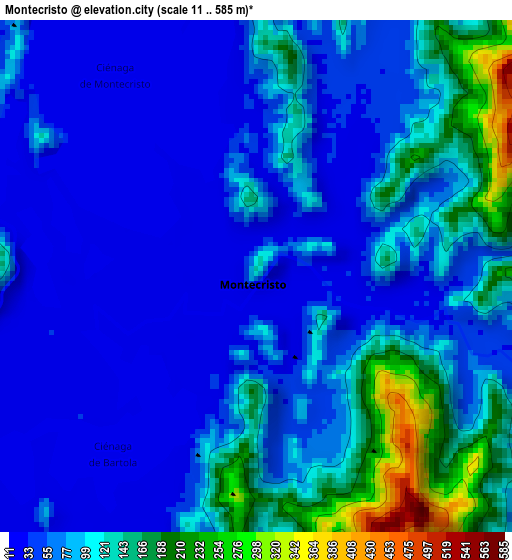 Montecristo elevation map