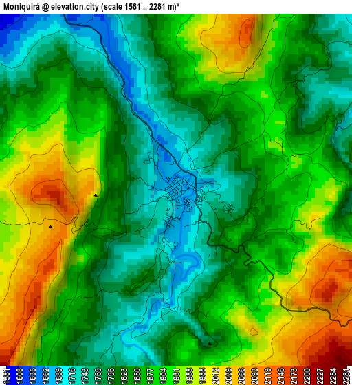 Moniquirá elevation map