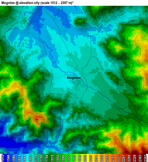 Mogotes elevation map