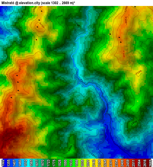 Mistrató elevation map