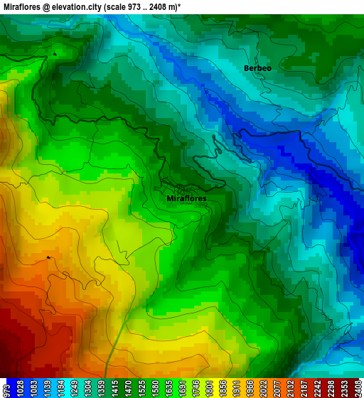 Miraflores elevation map