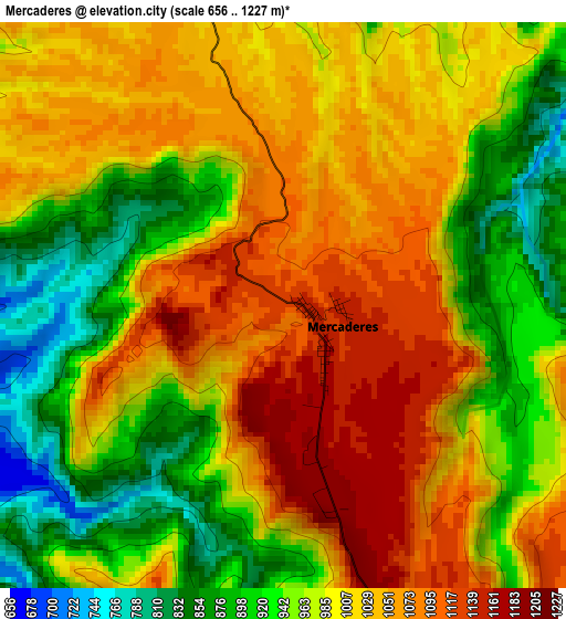 Mercaderes elevation map