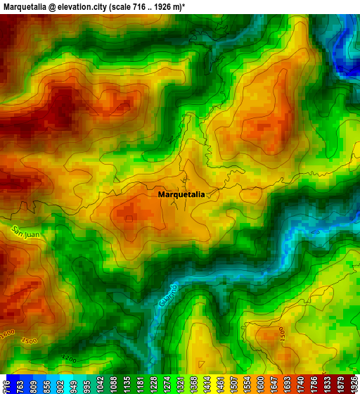 Marquetalia elevation map