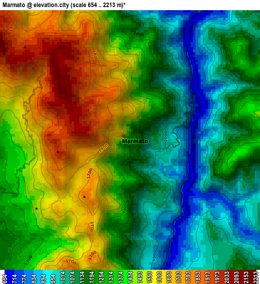 Marmato elevation map