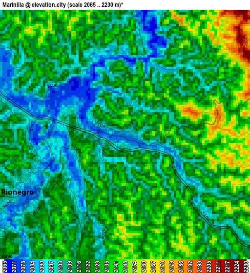 Marinilla elevation map