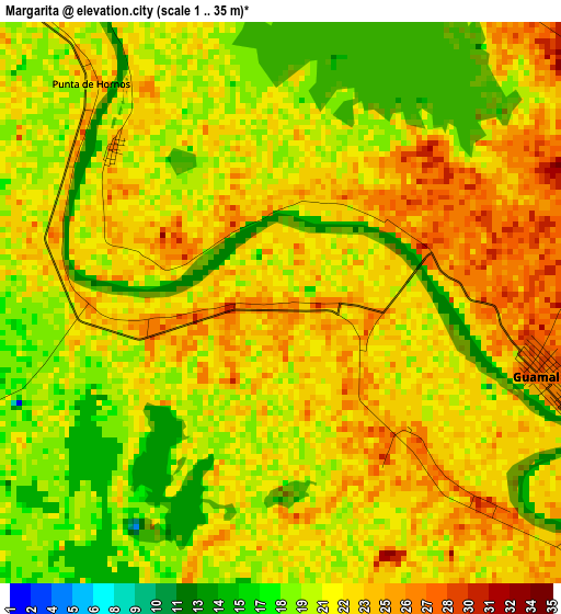 Margarita elevation map