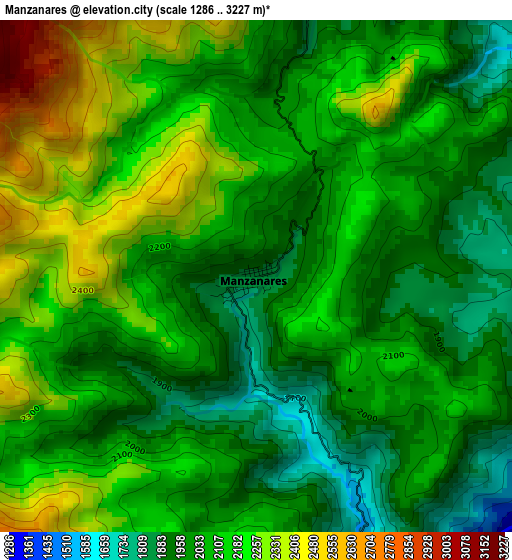 Manzanares elevation map