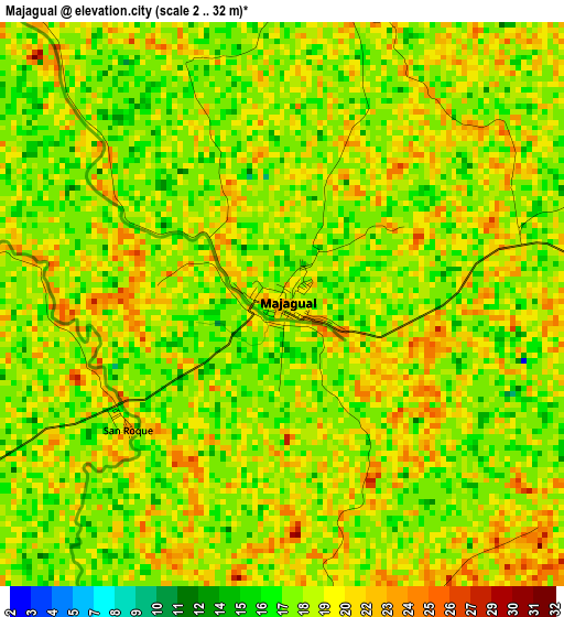 Majagual elevation map