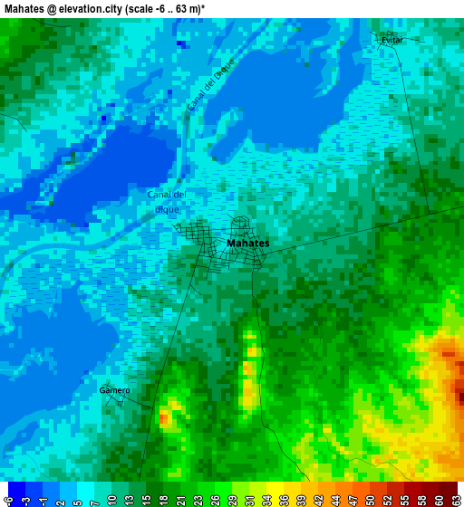 Mahates elevation map