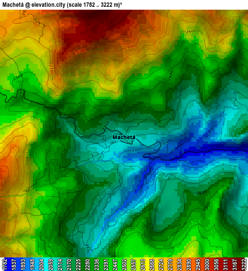 Machetá elevation map