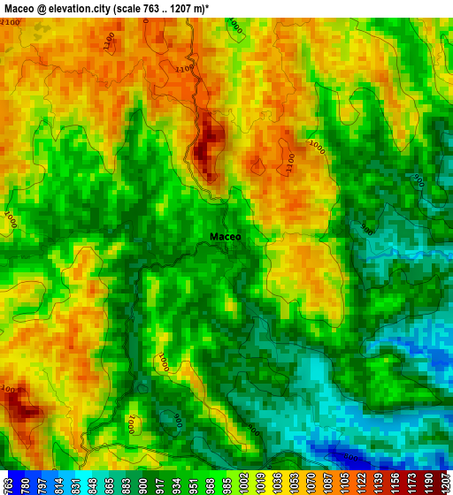 Maceo elevation map