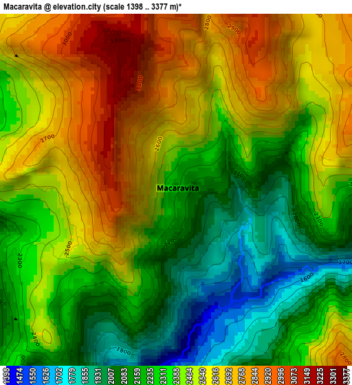 Macaravita elevation map