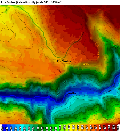 Los Santos elevation map