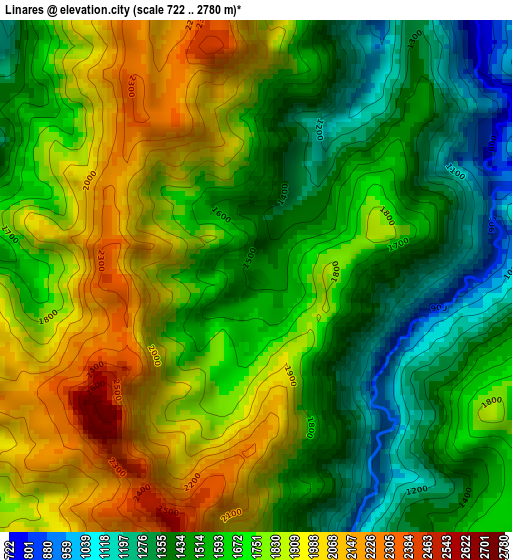 Linares elevation map