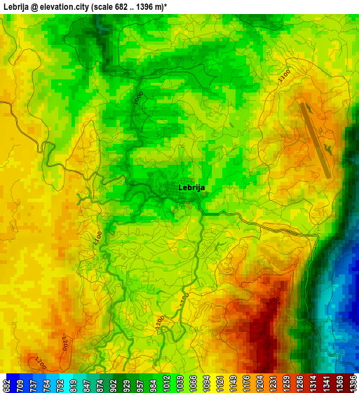 Lebrija elevation map