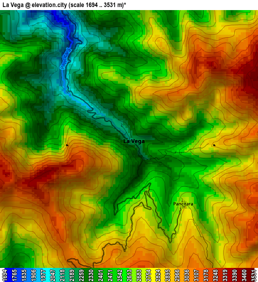 La Vega elevation map