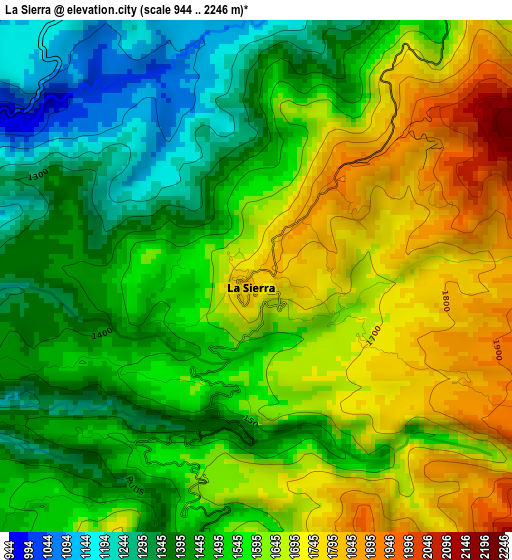 La Sierra elevation map