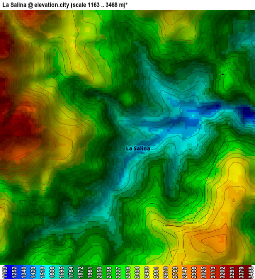 La Salina elevation map
