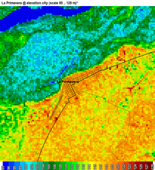 La Primavera elevation map