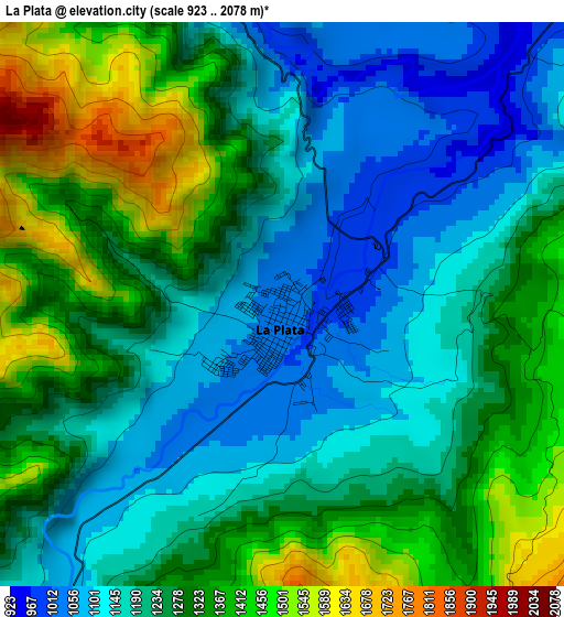 La Plata elevation map