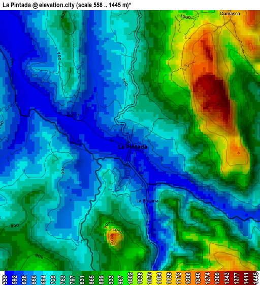 La Pintada elevation map