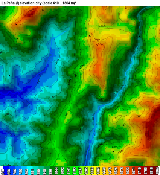 La Peña elevation map