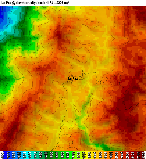 La Paz elevation map