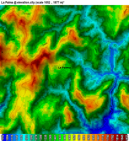 La Palma elevation map