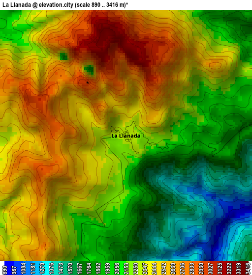 La Llanada elevation map