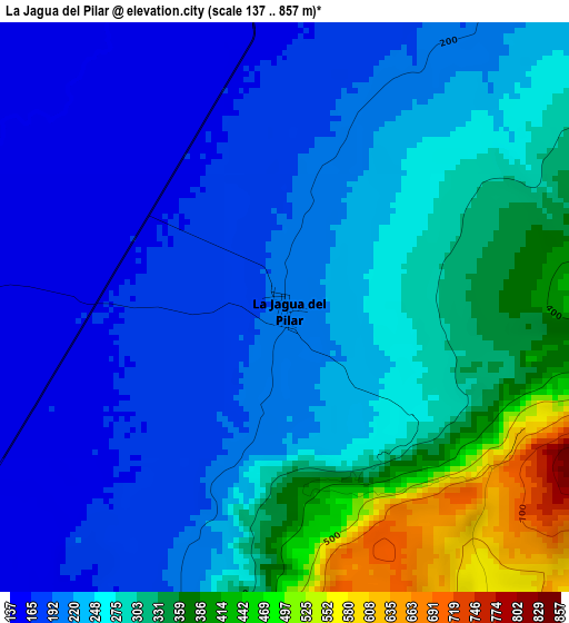 La Jagua del Pilar elevation map