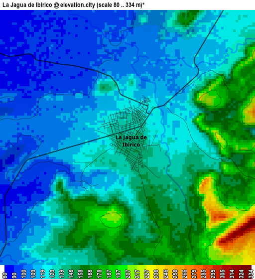 La Jagua de Ibirico elevation map