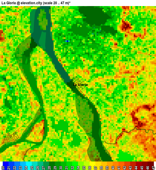 La Gloria elevation map