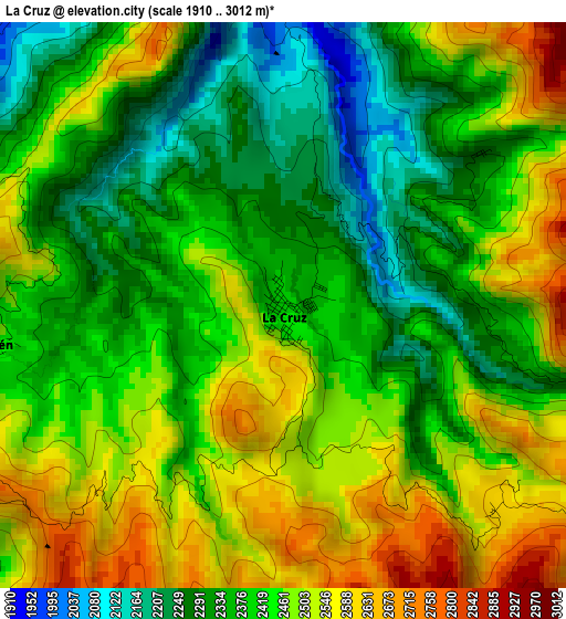 La Cruz elevation map