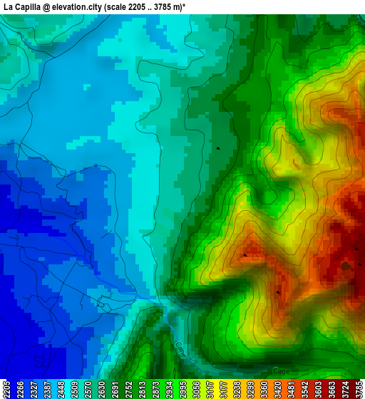 La Capilla elevation map