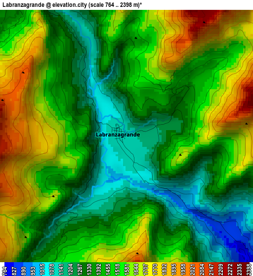 Labranzagrande elevation map