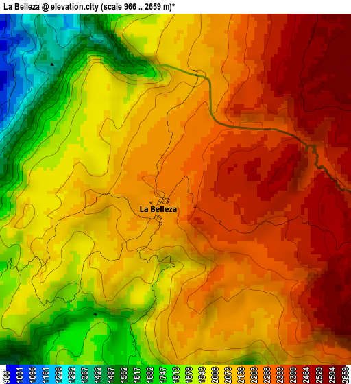 La Belleza elevation map