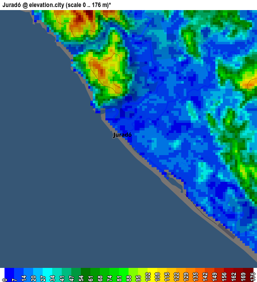 Juradó elevation map