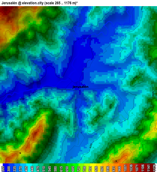 Jerusalén elevation map