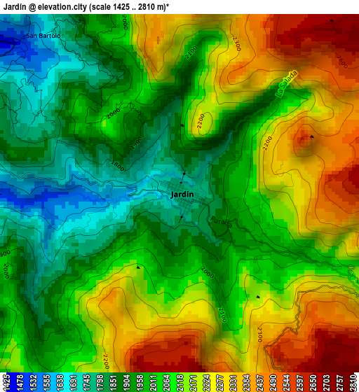 Jardín elevation map