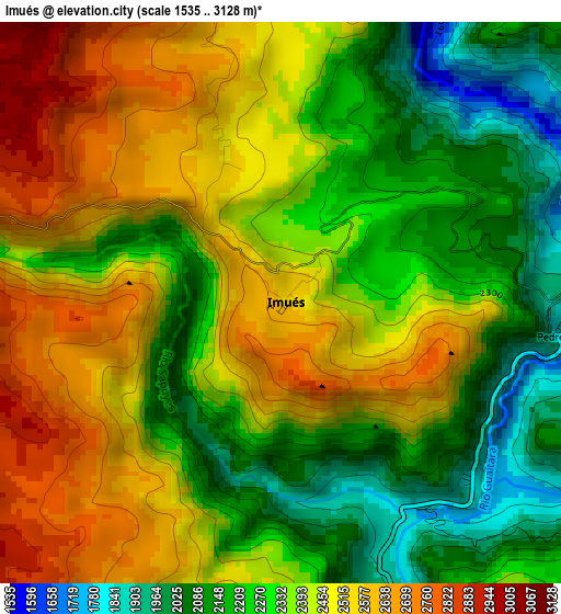 Imués elevation map