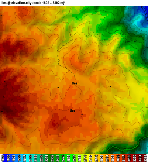 Iles elevation map