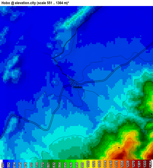 Hobo elevation map