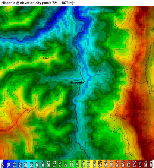 Hispania elevation map